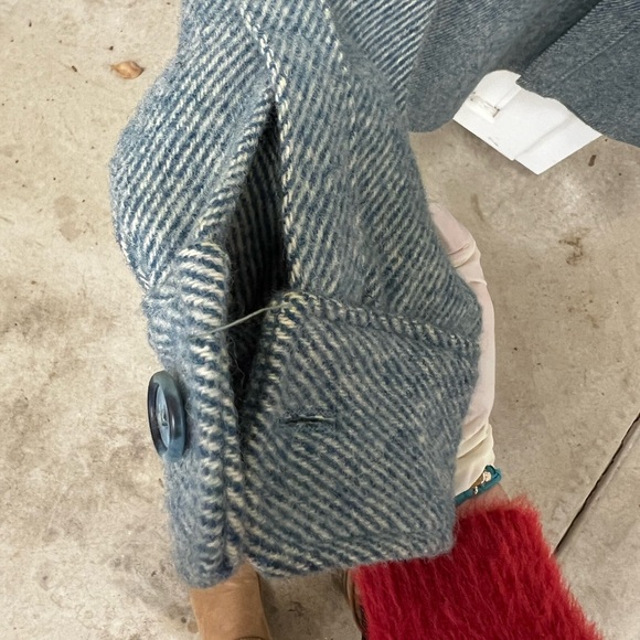 Vintage Men’s Medium Blue Wool Button Down Shirt - Picture 7 of 11